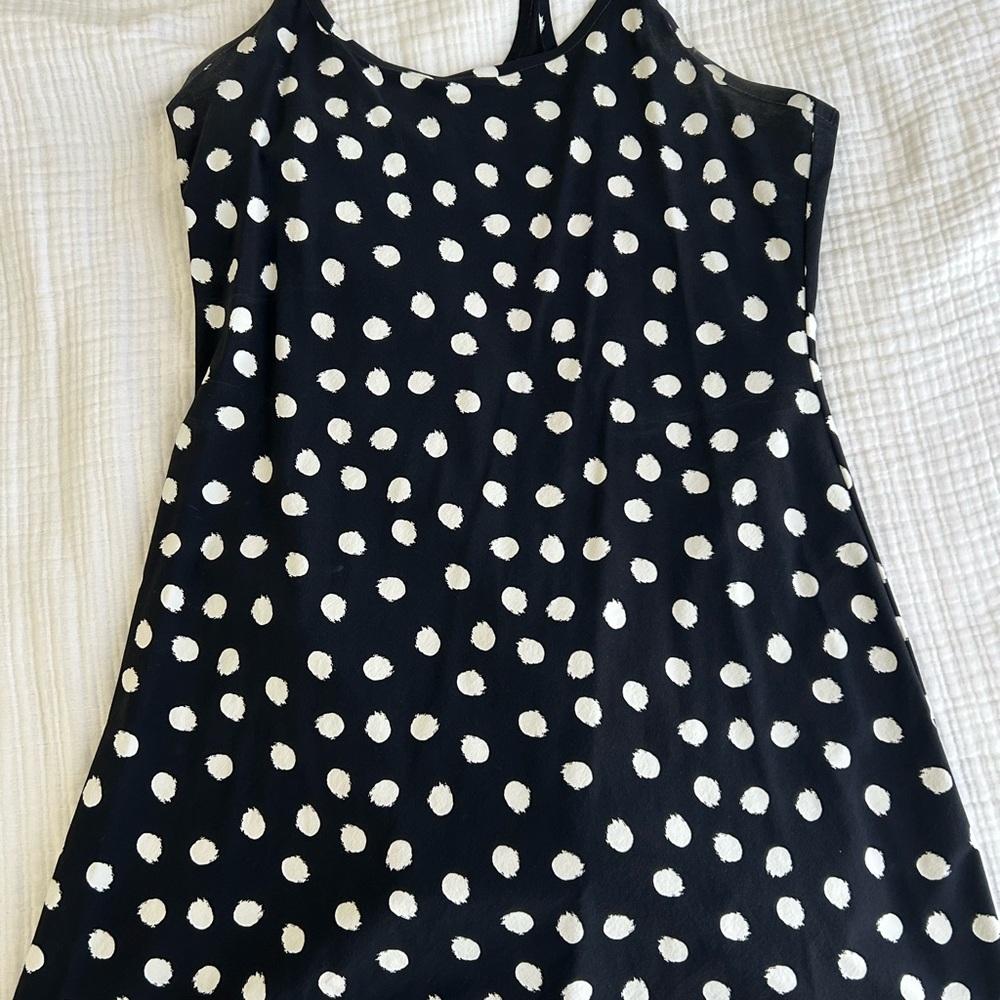 Outdoor Voices Black and White Polka Dot Dress
